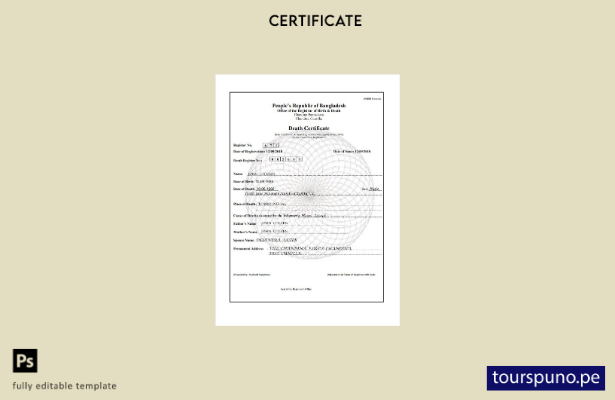 listo para imprimir plantilla de certificado de nacimiento y defunción de la Ofi